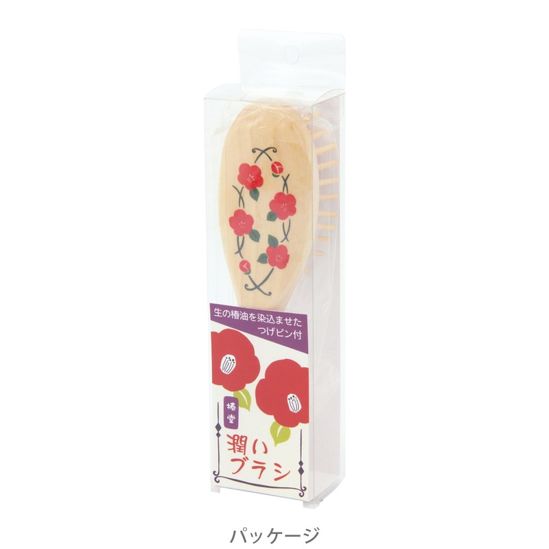 Kurochiku Tsubakido Moisturizing Brush with Barwood Pin Cat Hair Brush