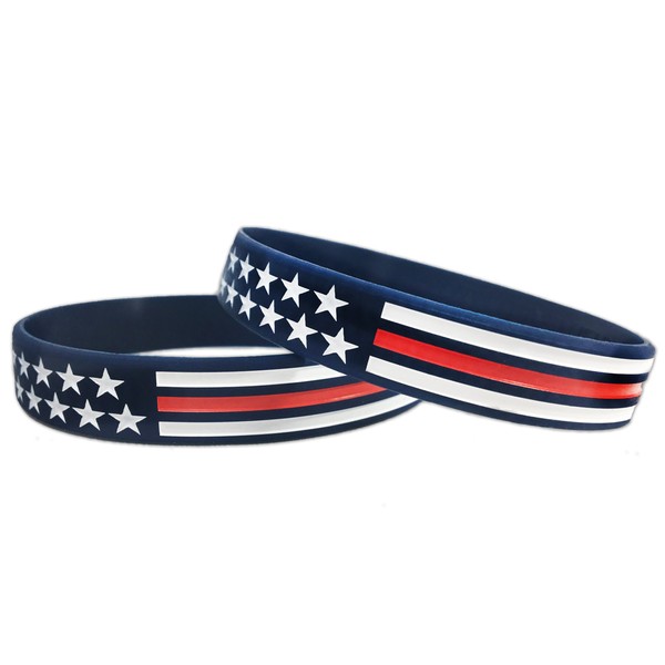Red, White, and Blue American Bracelet (Standard 8", 2 Pack)