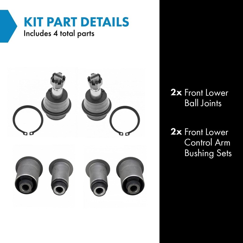 TRQ Front Suspension Kit Ball Joint Control Arm Bushing Set