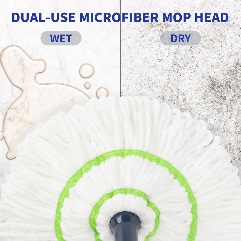 BOOMJOY Twist Mop with Self-Wringing System for Floor Cleaning, Scouring