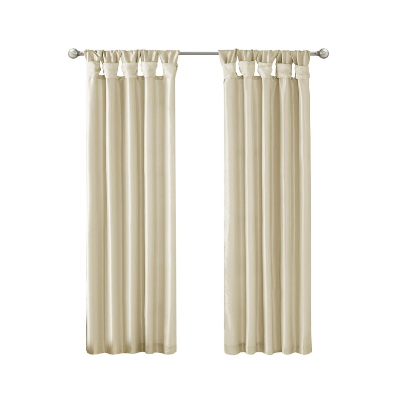 Madison Park Emilia Faux Silk Single Curtain with Privacy Lining,