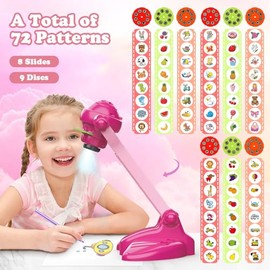 Proyector de Dibujo para Niñas 3+ Años, Mesa y Pizarrón para Calcar. Kit de Arte y Manualidades, Juguete Educativo con Plumones, Crayones y Libro. Regalo Ideal de Cumpleaños y Día del Niño.