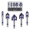 Vearter Countersink Drill Bit Set 1/4'' to 3/4'', 5PCS HSS