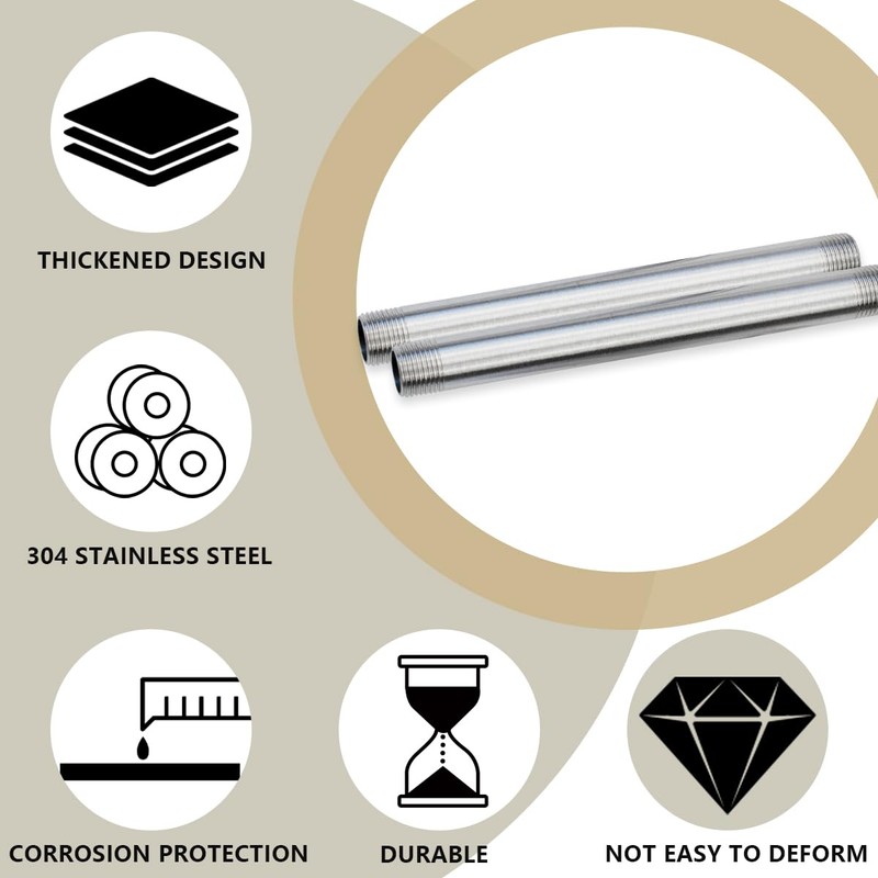 Bwintech 2 pieces 300 mm 1/2 inch male thread ×