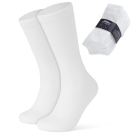 CityComfort Calf Socks for Men and Teenagers - Pack of 12 Soft Breathable Stretchy - Work Sports Casual - One Size 7-11 Gifts for Men (White)
