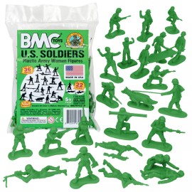 BMC Toys Plastic Army Women Green Female Military Soldier MWD Figures USA Made