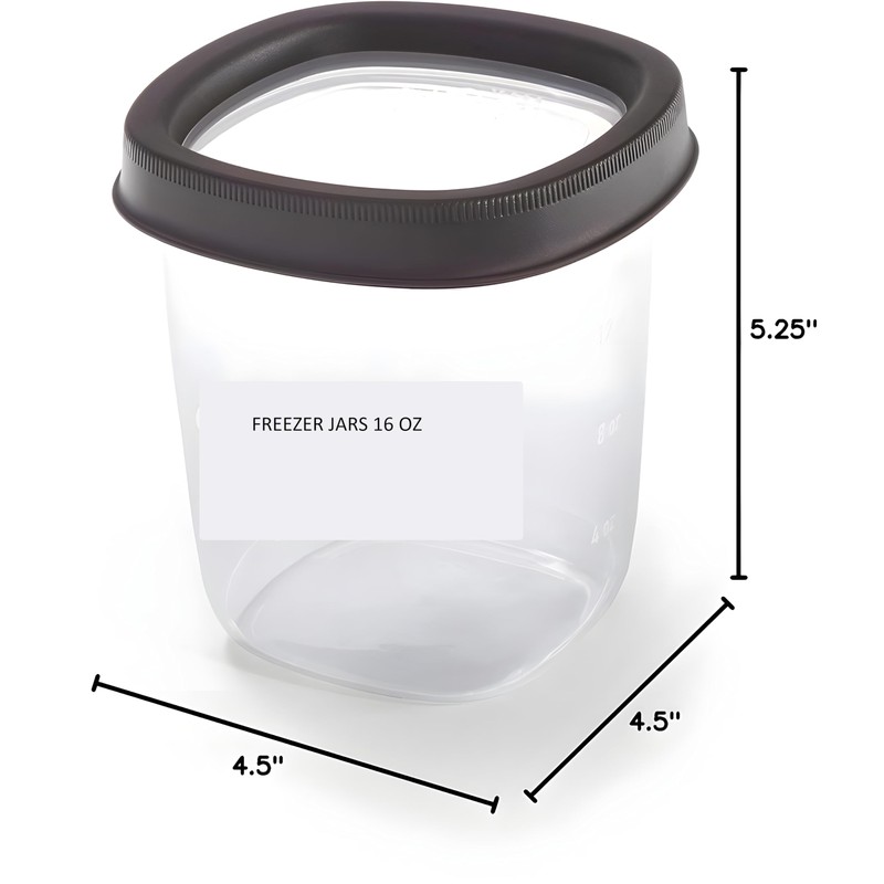 Bexter Freezer Jars 16 oz – 2 Pack | BPA-Free