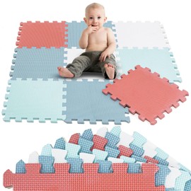 LittleTom 9-Piece Play Mat Baby Puzzle Mat from Zero - 30 x 30 cm Crawling Mat Floor Mat Children - Puzzle Rug Children's Room Mat - Outdoor Floor Protection Mat Play Mat - EVA Foam Sleeping Mat