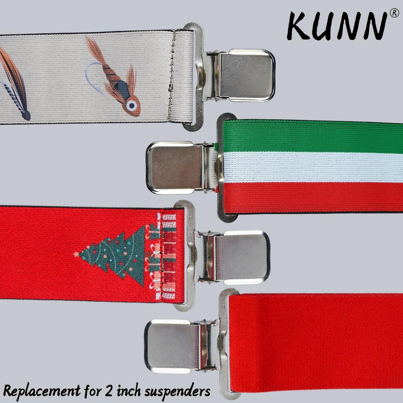 KUNN 2 Inch Suspender Clips Heavy Duty Suspender Clips Metal