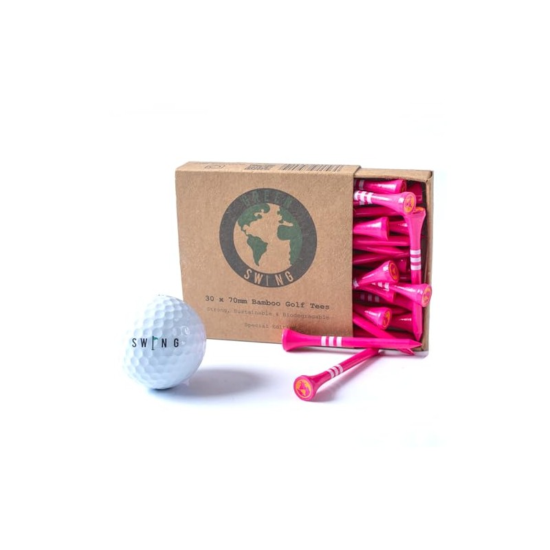 Green Swing Bamboo Golf Tees 70mm | Strong Sustainable Biodegradable