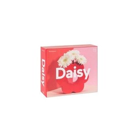DOIY - Modern Decorative Vase - Daisy Shape Design - Made with Ceramic - Vase for Flowers - Decorative Vase - Red - 5x20x18cm
