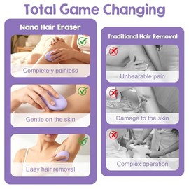 Ptwola Borrador de pelo de cristal reutilizable para mujeres y hombres, dispositivo portátil para afeitadora corporal, herramienta depiladora cómoda y