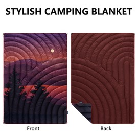 hotkoko Mini Camping Blanket,Lightweight Puffy Printed Camping Blanket Packable Outdoor Blanket for Camping,Traveling, Stadium, Hiking, Picnics