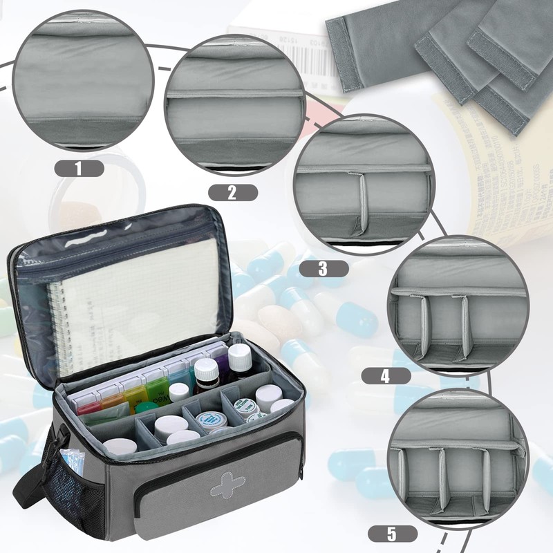 Caja organizadora de medicinas, color gris