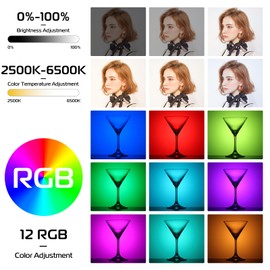 ULANZI VL66 RGB Adjustable Rechargeable 2500-6500K - Mini Video Portable Light on Camera, 2000mAh CRI95+ Dimmable, Ultra Bright Photo and Video Lighting, LED Fill Lamp for DSLR Camcorder Gopro
