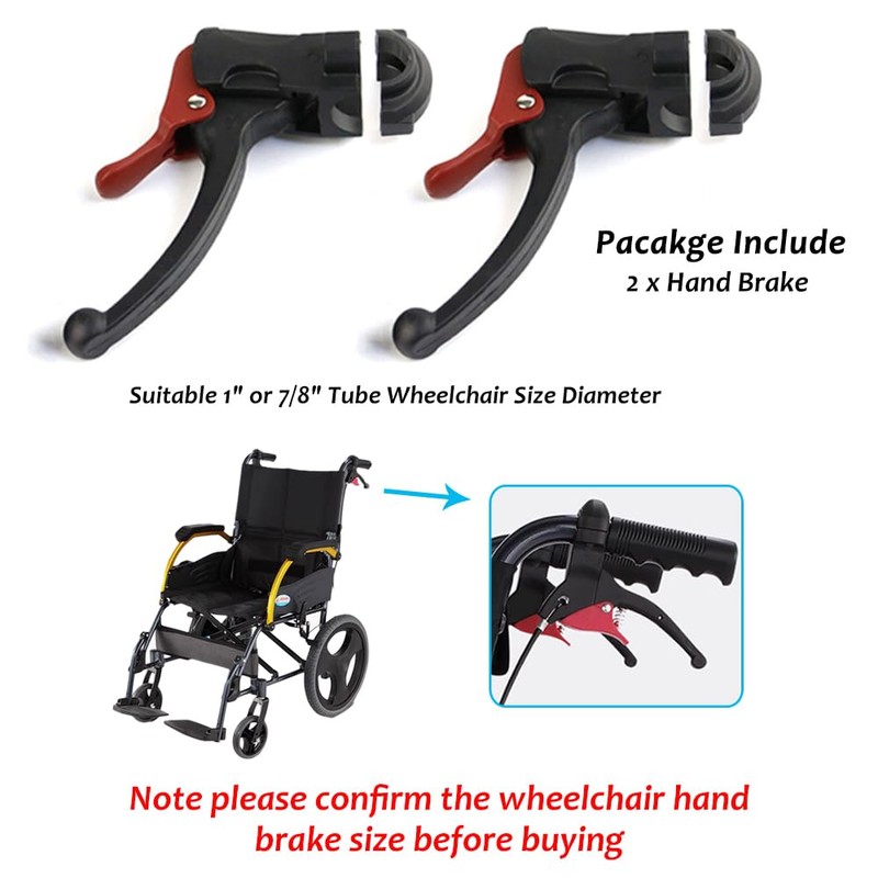 LITEMATIRA Wheelchair Replacement Hand Brake with Self-Locking Brake System, 2
