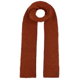 LIERYS Merino Winter Scarf Women/Men (Unisex, 185 x 20 cm) - Made in Germany - Fashionable Knitted Scarf Made of Merino Wool - Scarf with Rib Knit Pattern - Autumn Scarf Autumn/Winter, rust