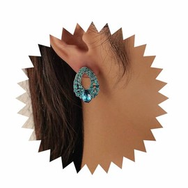 Allereya Vintage Teardrop Sapphire Dangle Earrings Rhinestone Sapphire Drop Earrings Blue Topaz Earrings Blue Gemstone Earrings Jewelry for Women and Girls