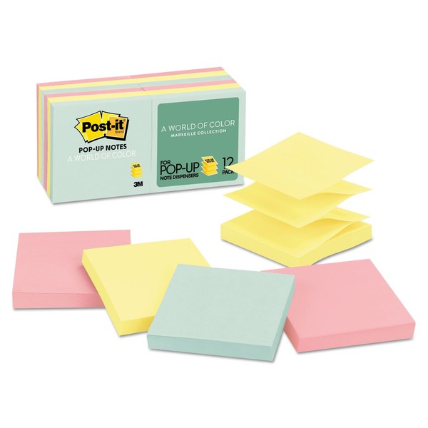 Post-It R33012ap Post-It Notes Refills, 3-Inch X3-Inch, 100 Sht/Pd,12/Pk, Marseille