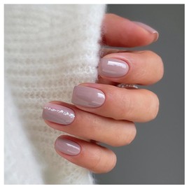 SEMTIM Nail Tips, 24 Pieces, Medium, Short False Nails, Short Nail Tips, Medium Long, Popular, Japanese Style, Cute, Simple, Stylish, Adult Ceremonies, School Entrance Ceremonies, Graduation