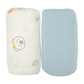 BabyCalin - Set of 2 Fitted Sheets Bear / Blue 70 x 140 x 17 cm