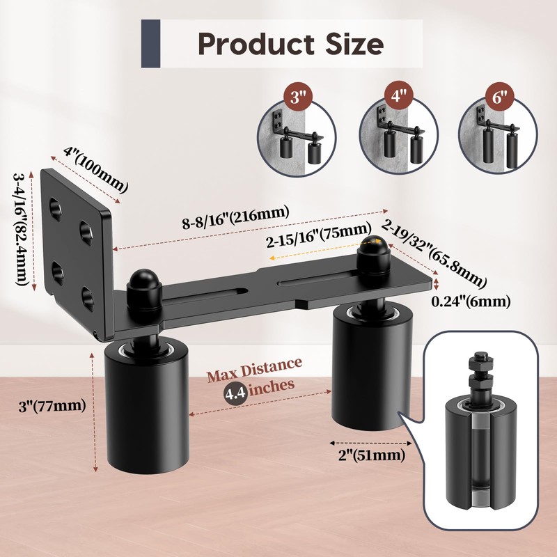 Anobeyi Heavy Duty Slide Gate Roller Guide with L Rear