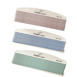 10-Piece 3-Type Nail Care Set: Zebra Files, Sanding Block, Wood Sticks (100 Grit) 180 Grit (10 pcs)