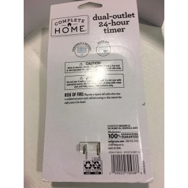 complete home new complete home Dual Outlet 24 Hour Timer controls 2 devices lamp security