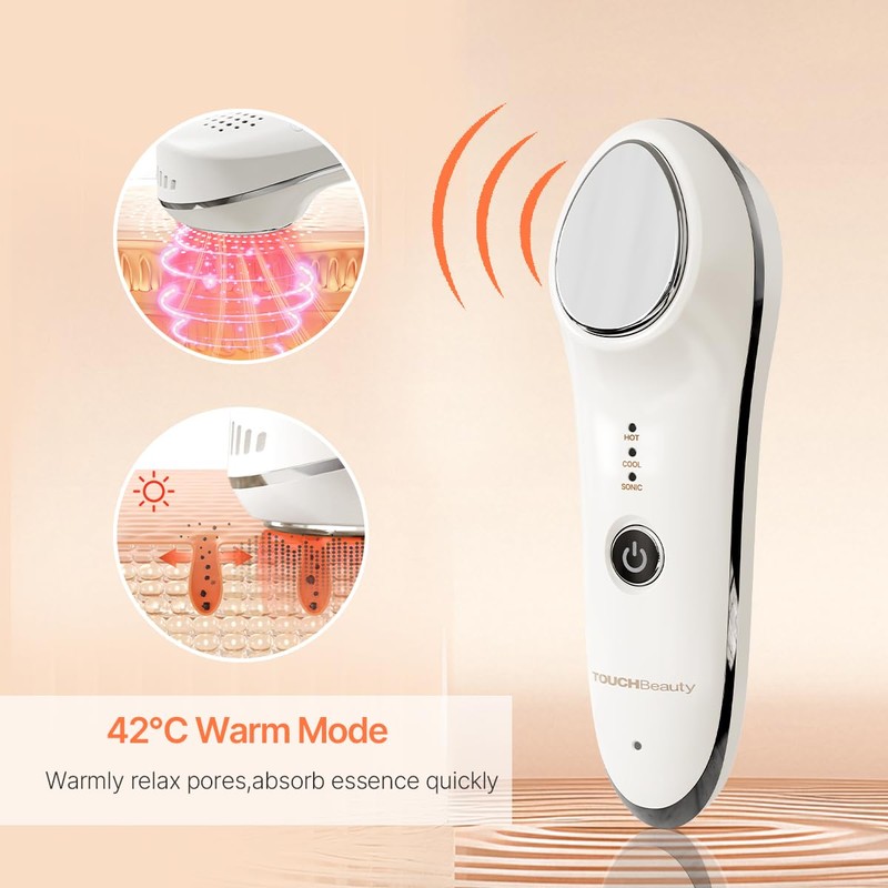 TOUCHBeauty Hot & Cold Facial Massager - Handheld Vibration Skin
