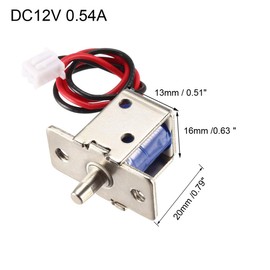 sourcing map DC 12V 0.54A 4.5mm Mini Electromagnetic Solenoid Lock Push Pull Type for Electirc Door Lock