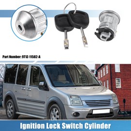 uxcell No.9T1Z-11582-A Ignition Switch Lock Cylinder with 2 Keys for Ford Transit Connect 2.0L L4 Gas 2010-2013 NO Transponder Ignitigon Starter Switch Steering Column Lock Cylinder Set