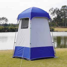 Outdoor Shower Tent Changing Room Privacy Portable Camping Shelters (White Blue)