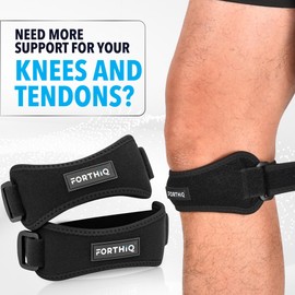 FORTHIQ Knee Brace - Patella Band 2-Pack for Knee, Support, Breathable, Adjustable, and Lightweight, Sport-Compatible, Black