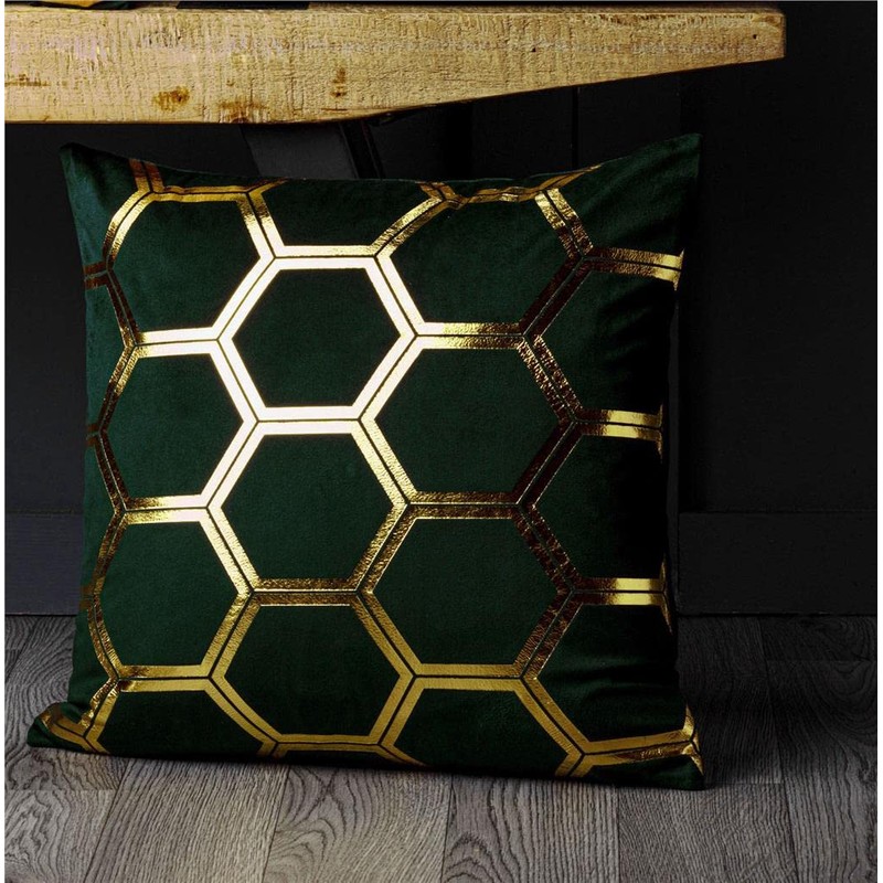 Red Rainbow 4 Pack Gold Metallic Velvet Cushion Covers Marble