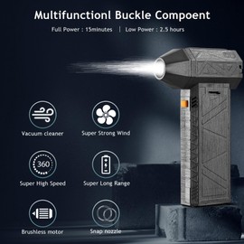 Asixxsix Jet Dry Mini Blower 130,000RPM Portable Mini Handheld Powerful Jet Blower Turbo Powered Mini Blower Air Atomizer for Car Cleaning Camping Outdoor