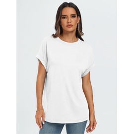 AUTOMET Womens Summer Tops Outfits Spring Casual Dressy T Shirts Workout Clothes Going Out Trendy Vacation Fashion 2025 White 2XL