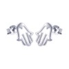 Rhodium Plated Sterling Silver Open Hand Of God Stud Earrings