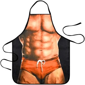 HQdeal Sexy Kochschürze mit Muskelmann, Geschenk für Herren, ideal für Grillparty