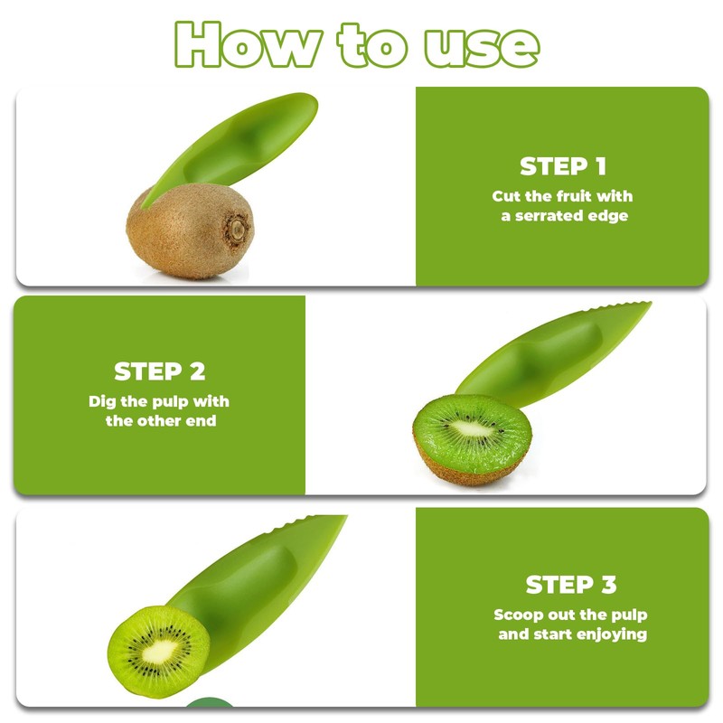 10Pcs Ergonomic Handle Fruit Digging Spoon Comfortable Fruit Kiwi Cutter