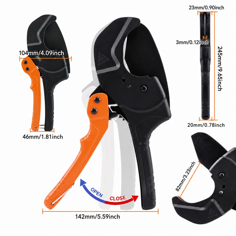 PVC Pipe Cutter for PEX, PVC, PPR & Plastic Hose