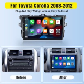 Naifay Android Car Radio for Toyota Corolla 2008 2009 2010 2011 2012 with Wireless Apple Carplay Android Auto 2+32G, 9 inch Touch Screen Car Stereo Bluetooth in Dash GPS WiFi FM SWC Backup Camera
