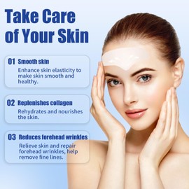 Wrinkle Plasters, Pack of 10 Anti Wrinkle Plasters Face, Anti Wrinkle Patches, Forehead Wrinkles, Smoothing, Forehead Pads Against Wrinkles, Hydrogel, Collagen Protein, Moisture