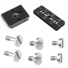 YINETTECH 15pcs 1/4 Inch Camera Screws Set Plate Mounting Screw 1/4 Inch Slotted Camera Screw Tripod Screw Quick Release Mounting Screw