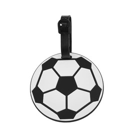 Soccer Luggage Tags for Suitcases Name Labels Cute Soccer Labels Bag Tags for Backpacks Baggage Tag for Air Travel PVC Name ID Label Sports Ball Luggage Tag Travel Accessories for Women Men