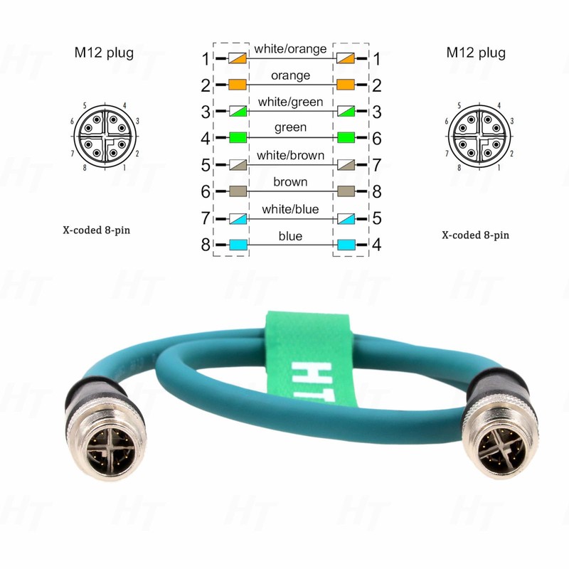 HangTon Cable M12 de 8 pines con código X a