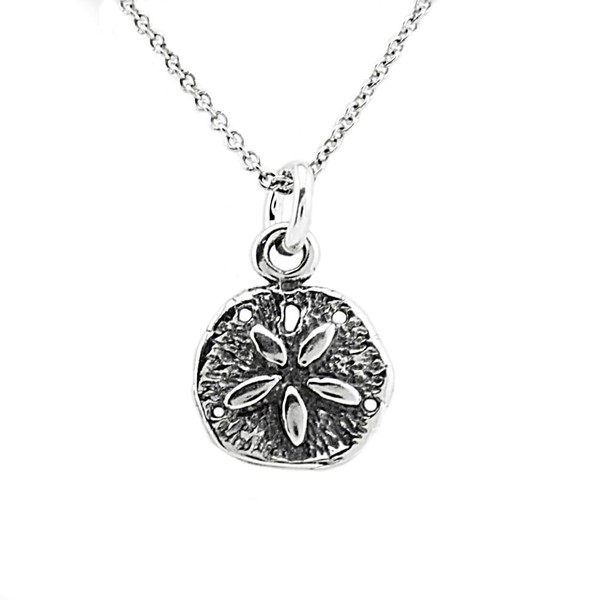 Sterling Silver Tiny Sand Dollar Charm Necklace, 18"