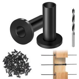Steel DN Mate 100 Pack Stainless Steel Protector Sleeves for 1/8”, 5/32", 3/16" Wire Rope Cable, Black Cable Railing Kit Hardware for Wood Post, T316 Marine Grade DB11