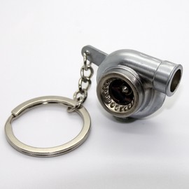 LED-Mafia Key Fob Turbo Turbocharger Metal Car Boost Pendant Key Ring Case Key (Turbo Brushed Chrome), Turbo brushed chrome