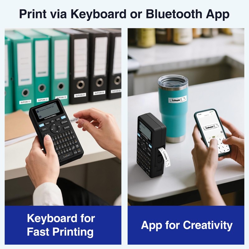 SUPVAN E11 Bluetooth Label Maker Machine with 4 Tapes, Support