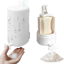 Lyfengdeam Wall-Mounted Manual Soap Grinder Box, Waterproof Bar Soap Dispenser, White